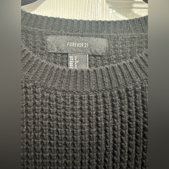 Forever 21 sweater black with patches rainbow hashtag smiley saturn fries - Picture 2 of 4